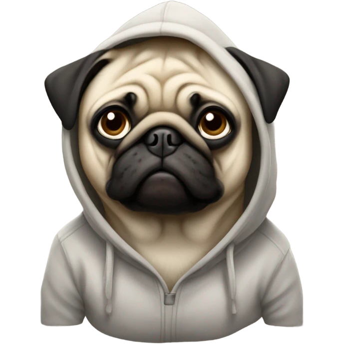 Pug wearing a hoodie  emoji