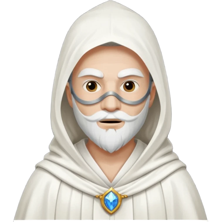 A wizard in white with white mask emoji