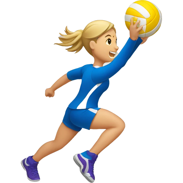 create a volleyball player spiking a volleyball down emoji