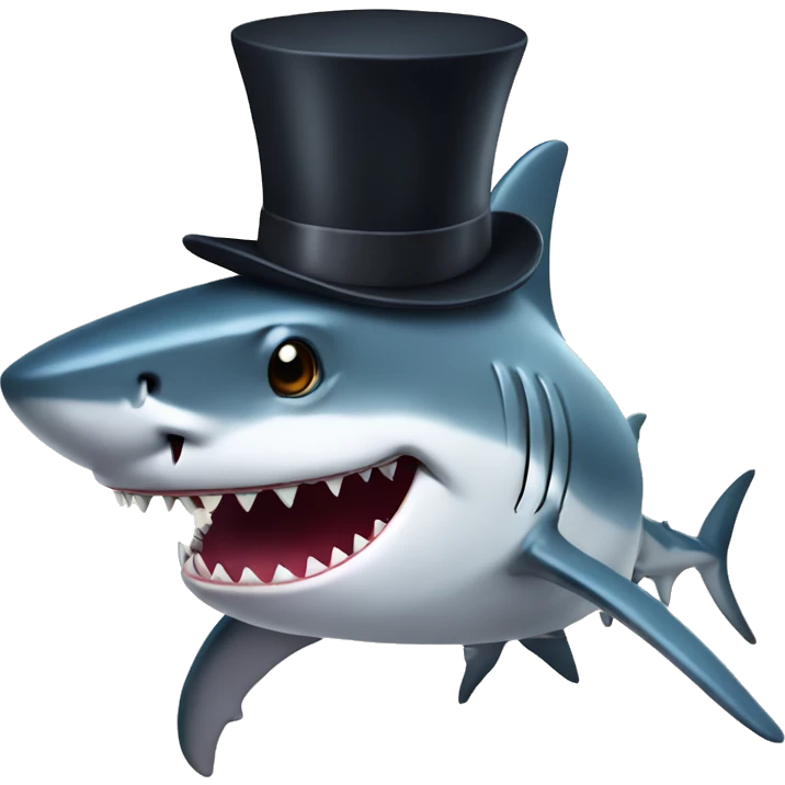 Shark with a top hat emoji