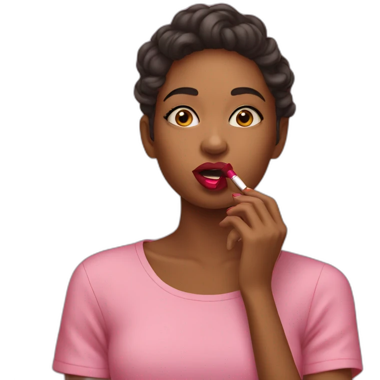 Girl putting lipstick on emoji