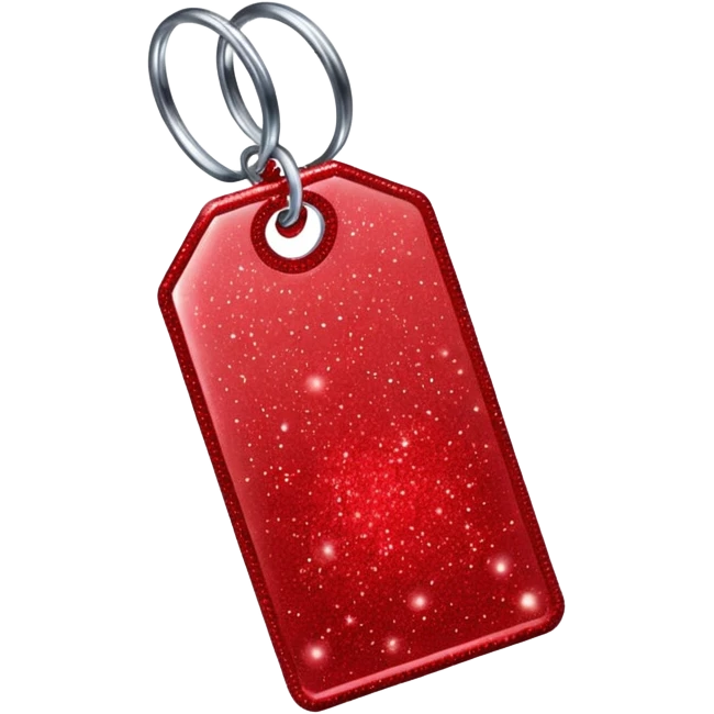 glitter red tag emoji