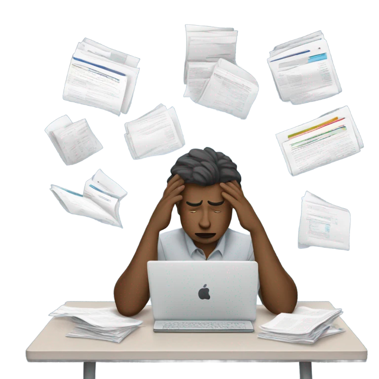 Frausted at work emoji