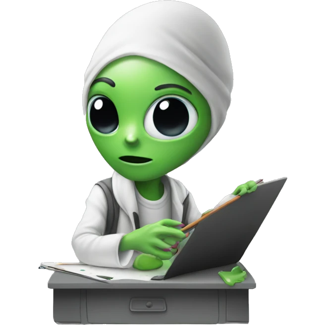 a alien becoming a artist emoji