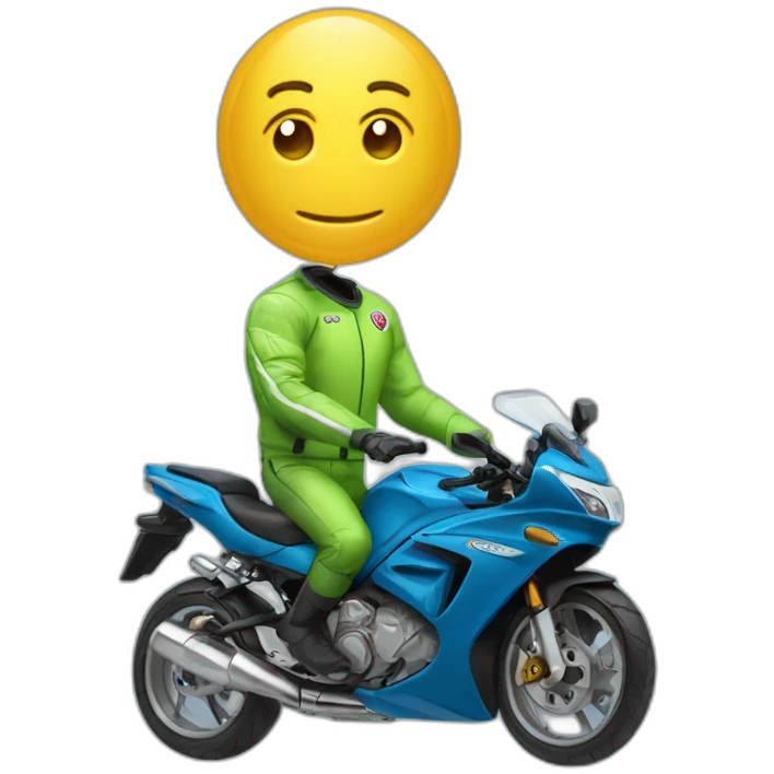 Ballon de foot qui conduit une moto emoji