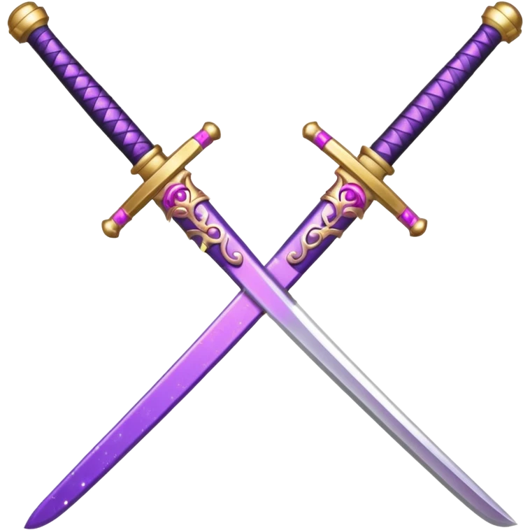 glitter purple and pink katana emoji
