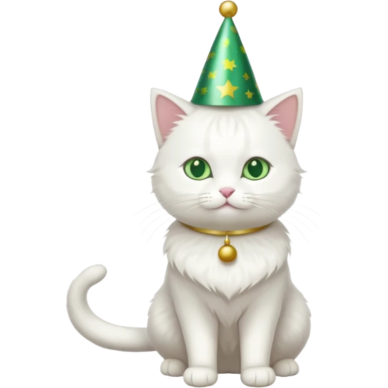 a full-body white cat new year  emoji