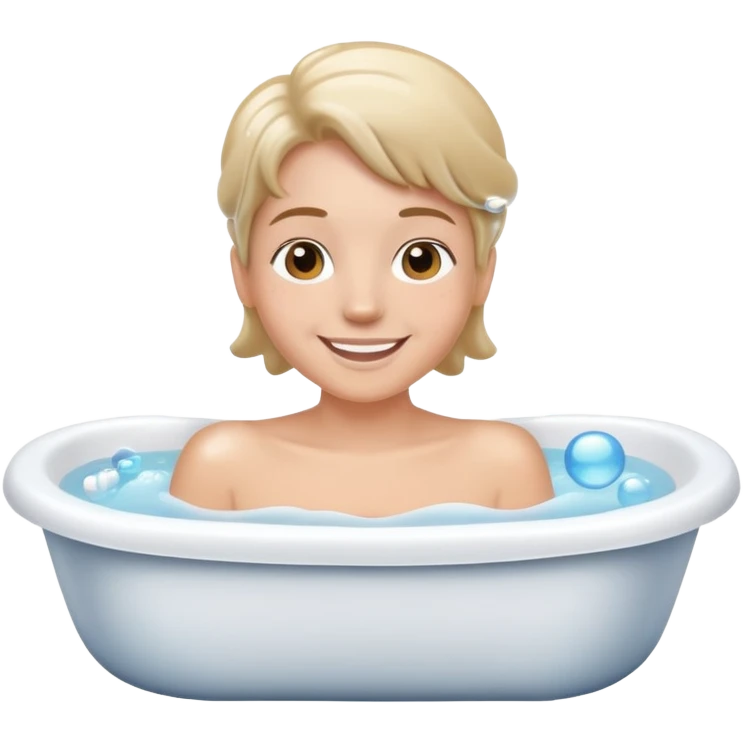 Person in bathtub with bubbles emoji