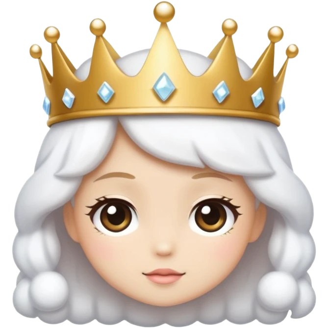 white snow aesthetic chibi crown icon emoji
