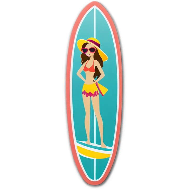 beach beauty with surfboard emoji