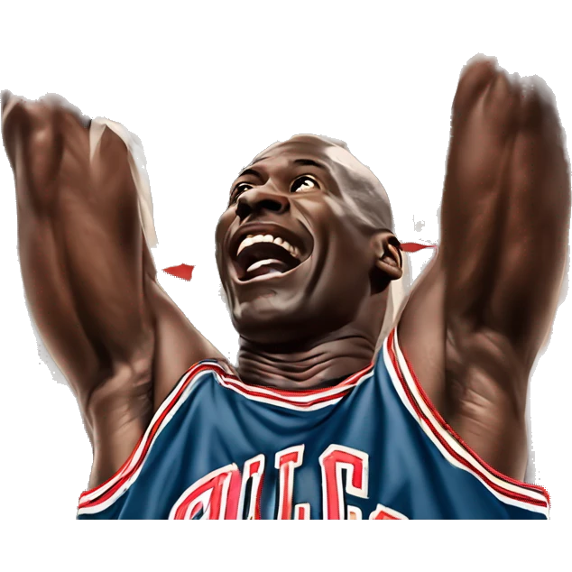 Championship Michael Jordan dunking a basketball in Chicago for 3rd champinship emoji