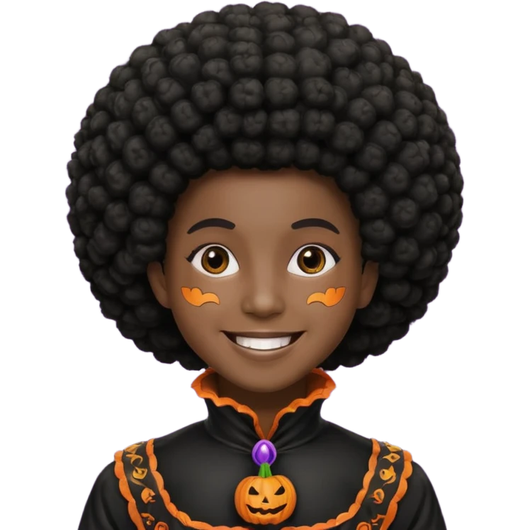 afro halloween emoji