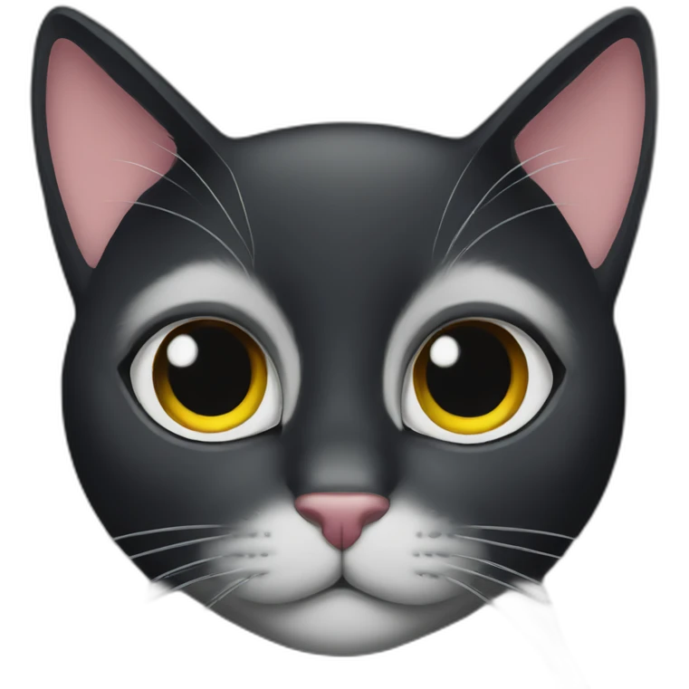 black cat eyes half closed zoning out emoji