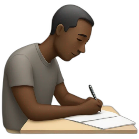 man writing emoji