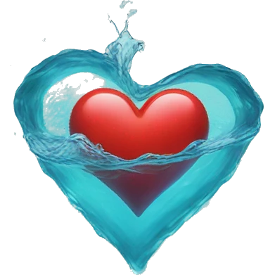 Heart in water emoji