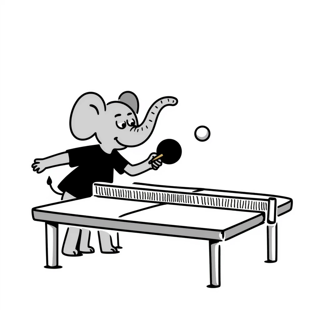elephant playing ping pong emoji