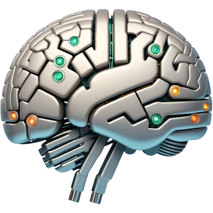 AI digital brain with circuits emoji