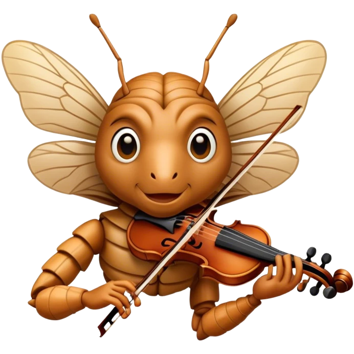 cicada playing violon  emoji