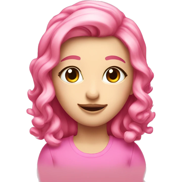 The word OK, pink fancy and girly  emoji