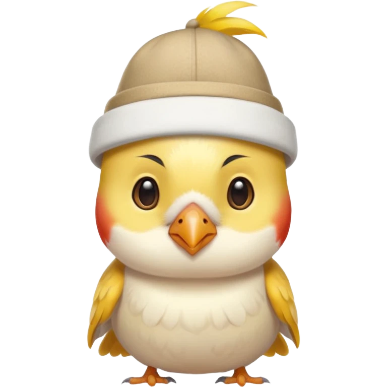 a cute cockatiel with a cute hat   emoji