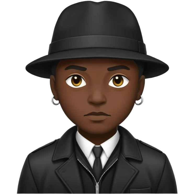 Black gangster with black preferred jacket emoji