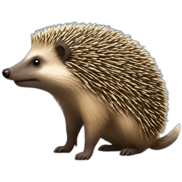 Hedgehog on Honeybadgers back and bitcoin emoji