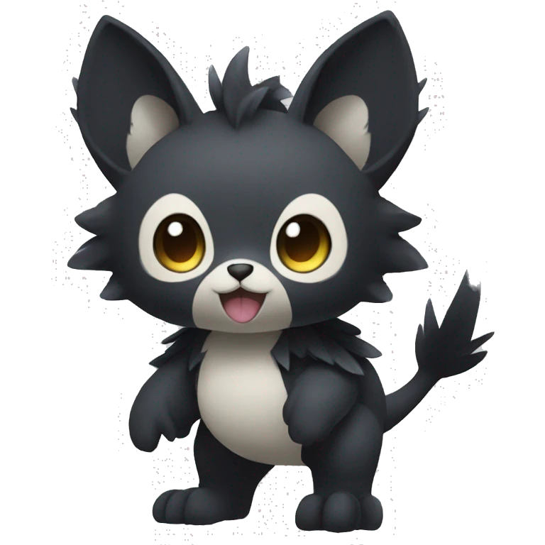 Cute cool fantasy dark-themed animal hybrid Fakemon full body emoji