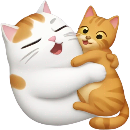 Cat getting his stomach rubbed  emoji