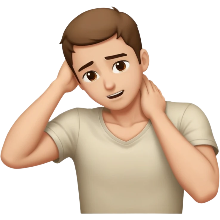 a guy crashing out hands over neck emoji