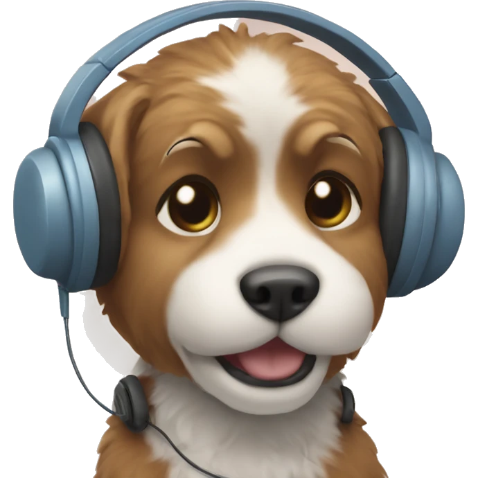 dog jellycat wearing headphones  emoji