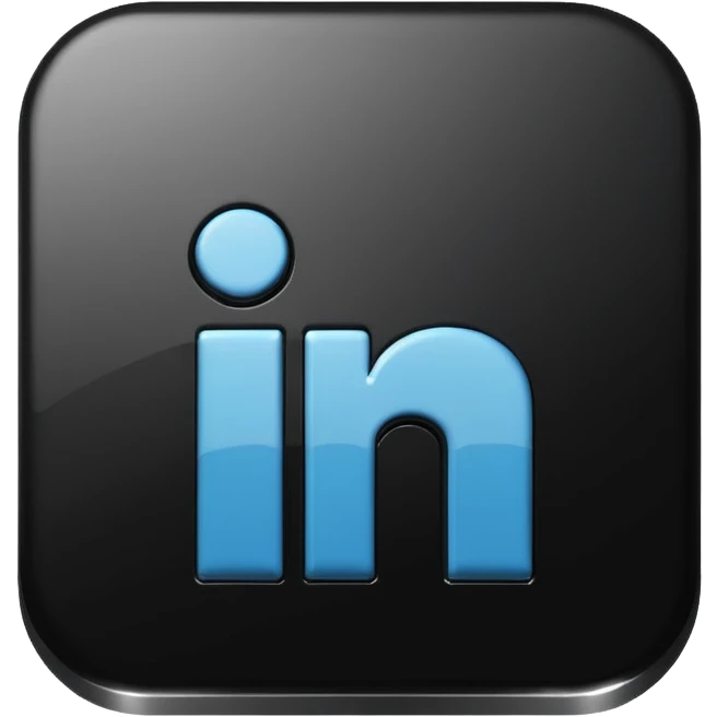 3d linkedin logo in black (the real Linkedin logo must be used) emoji