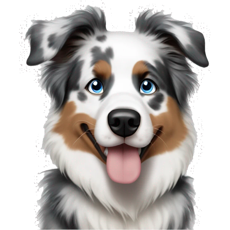 Double Merle Australian shepherd blue eyes and black eyeshadow emoji