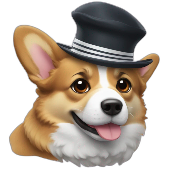 Corgi negro con gorro de marinero emoji