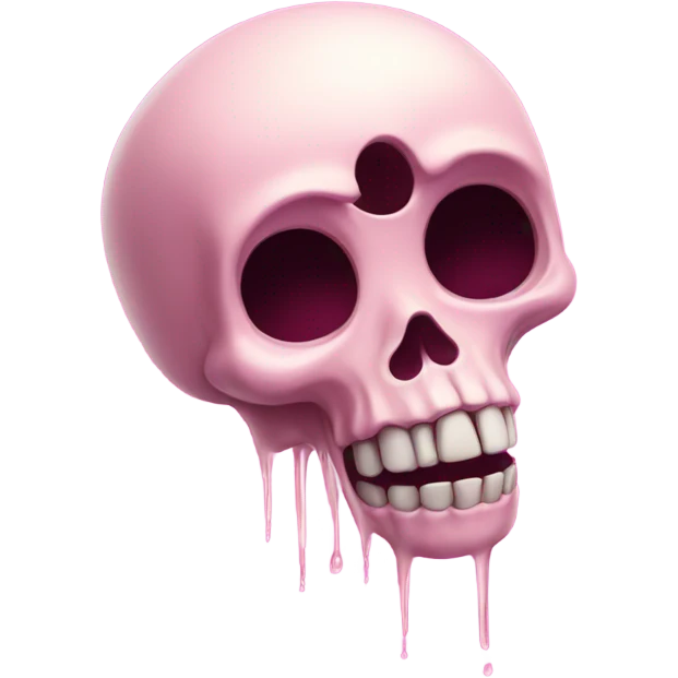 Pink skeleton cry emoji