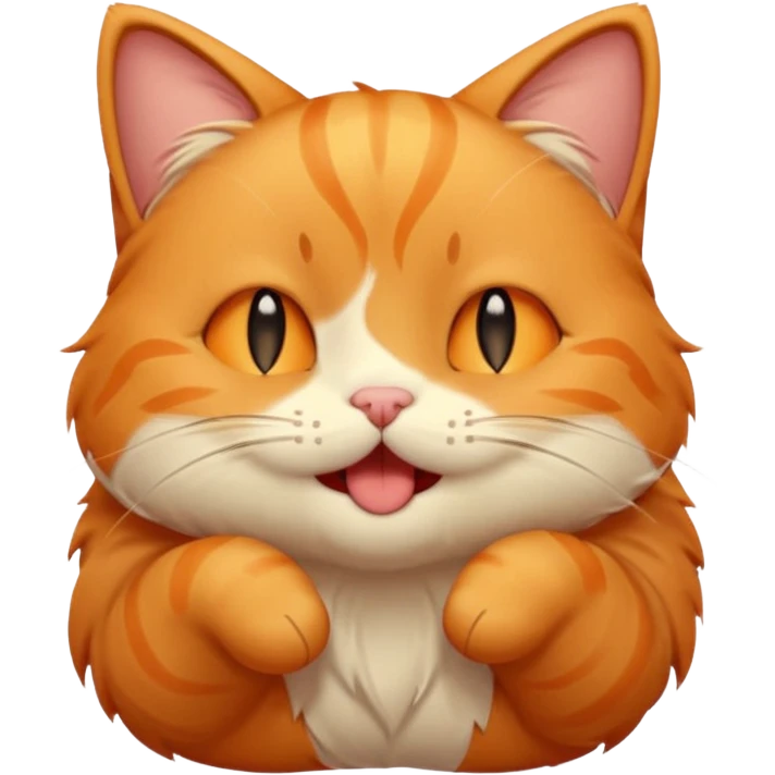 Cute, sleepy orange cat emoji for Discord, droopy eyes, tiny yawn, fluffy fur, cartoonish chibi style, clear at small size.
 emoji