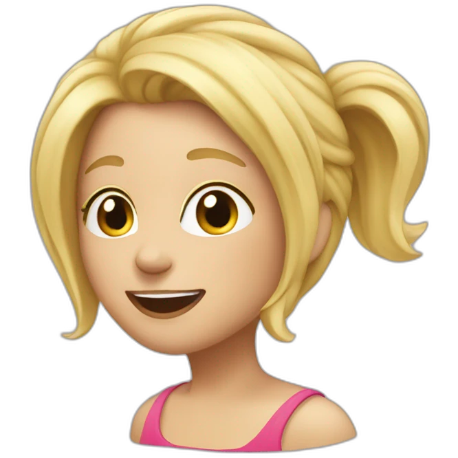 Fille blonde qui rigole emoji