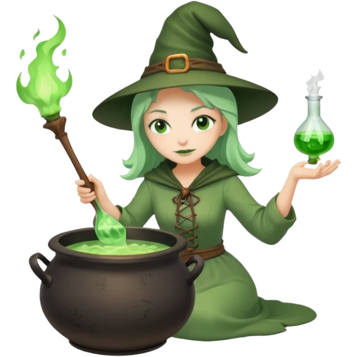 green witch cooking potion emoji