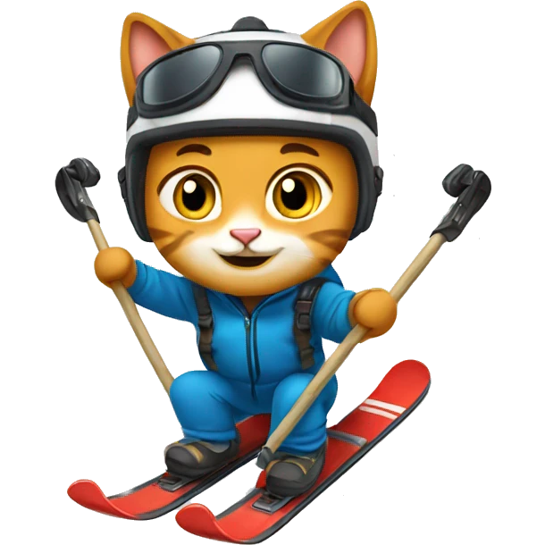 Cat skiing  emoji
