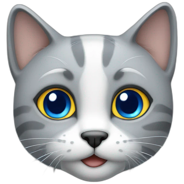 gato gris con ojos azules emoji
