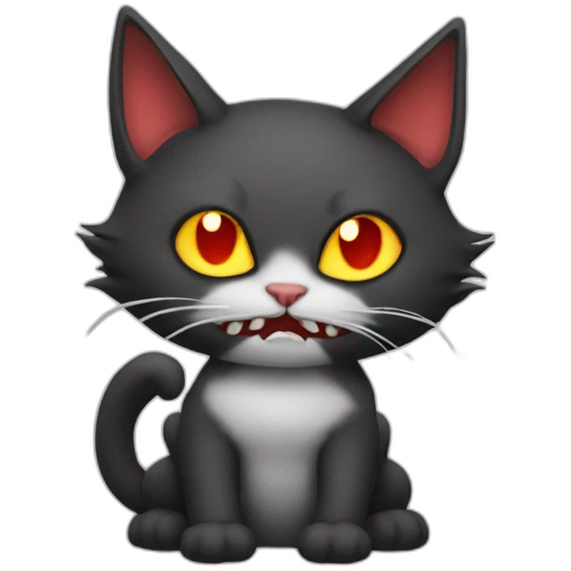 cat with demon emoji