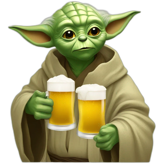 Yoda drinking beer  emoji
