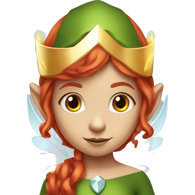 red hair elf girl with halo and wing emoji