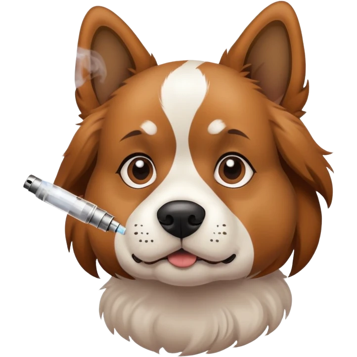 dog with a vape emoji