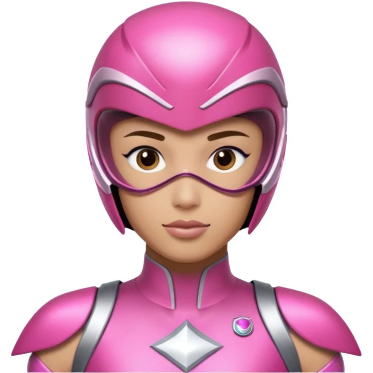Pink ranger with face covered helmet emoji