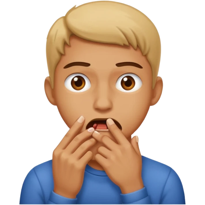 Persona mordiéndose la uña emoji