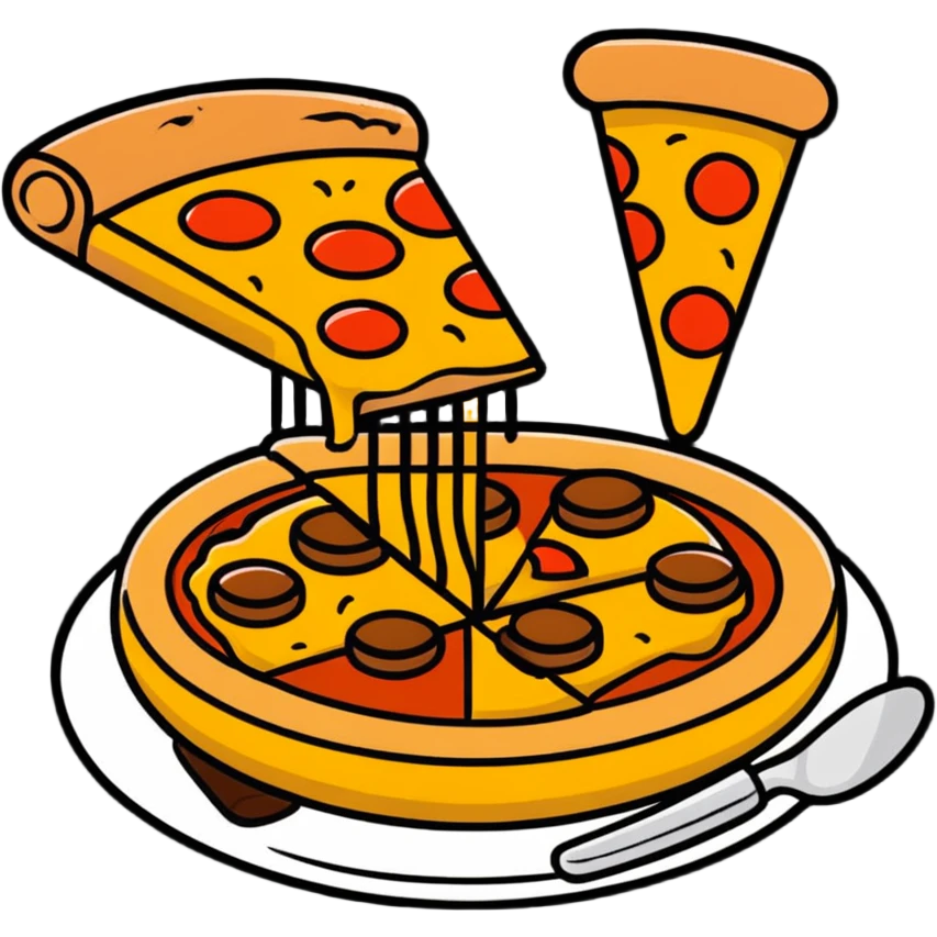скатерть-самобранка with Italian dishes like pasta, pizza, and tiramisu emoji