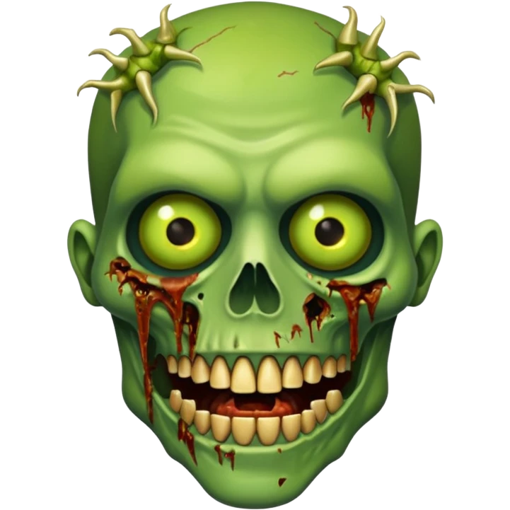 Zumbi verde com dente dourado  emoji
