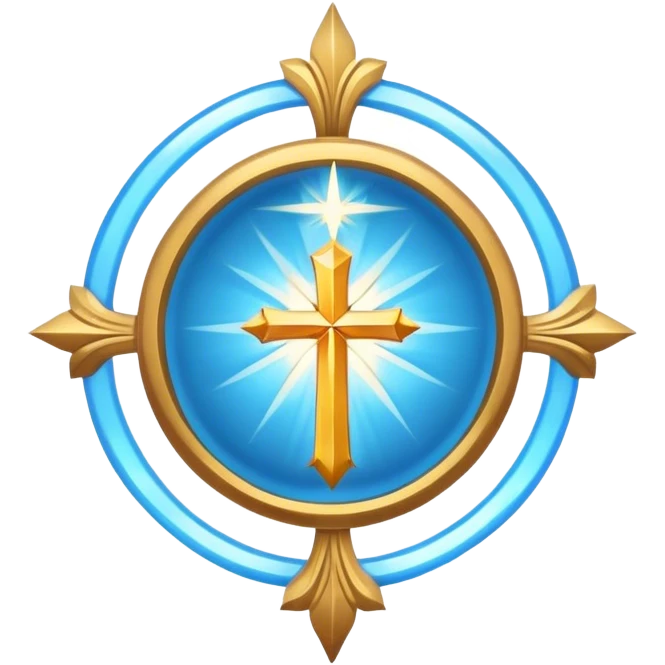saint emblem holy light blue emoji