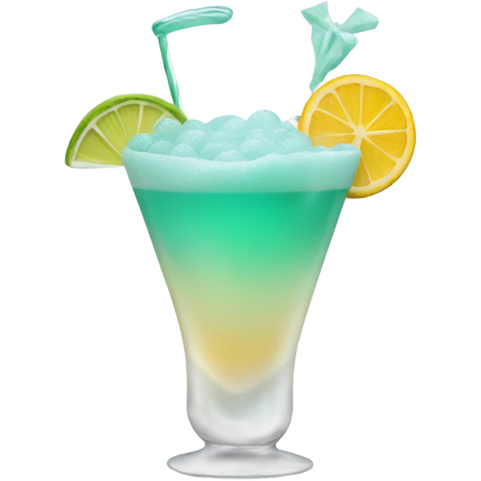 Cocktail with sea foam emoji