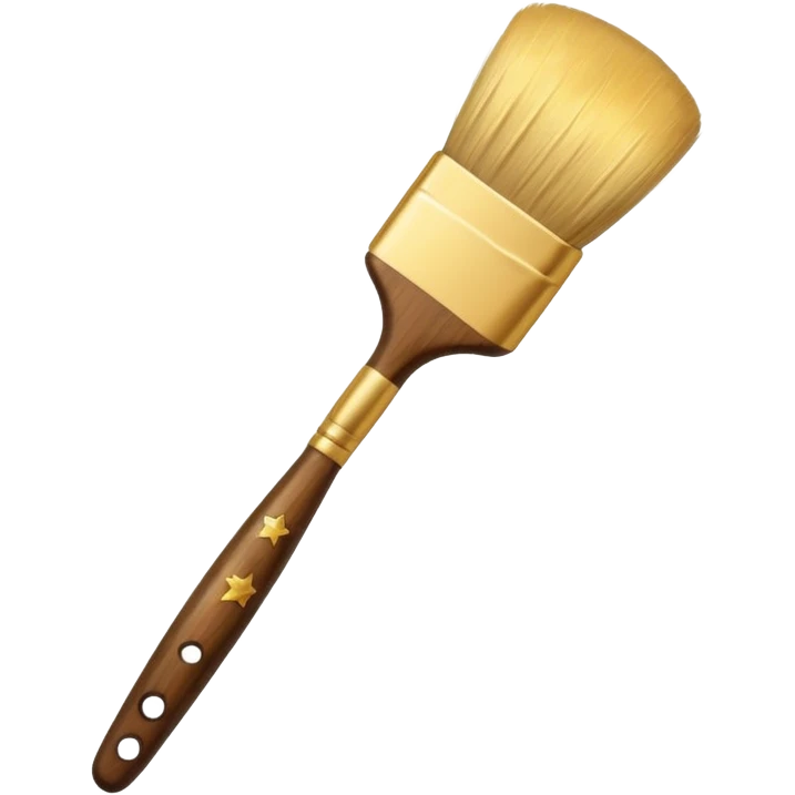 a painting brush with shiny stars, make it modern style emoji